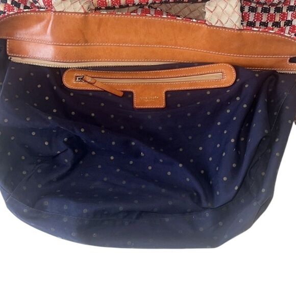 Kate Spade Red and Black Leather and Woven Tote Shoulder Bag - Picture 9 of 16